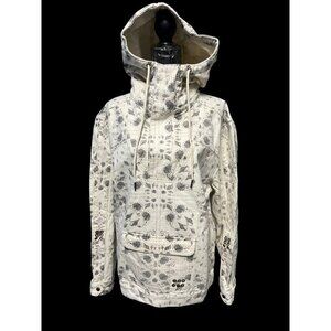 Ser.O.Ya Hoodie UNISEX SM WHITE/GREY SEASHELL Print Kangaroo Pocket GORPCORE